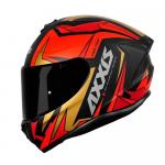 Capacete Axxis Draken Vector Matt Preto/ Vermelho/ Dourado