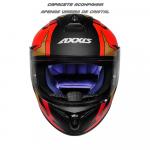 Capacete Axxis Draken Vector Matt Preto/ Vermelho/ Dourado