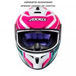 Capacete Axxis Draken Vector Gloss Branco/ Azul/ Pink