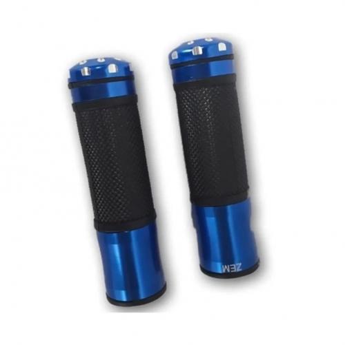 Manopla Gear Alumínio Emborrachada Azul/ Preto