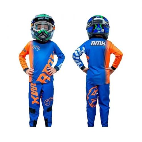 Kit Calça + Camisa AMX Infantil Classic Extreme Azul/Laranja 