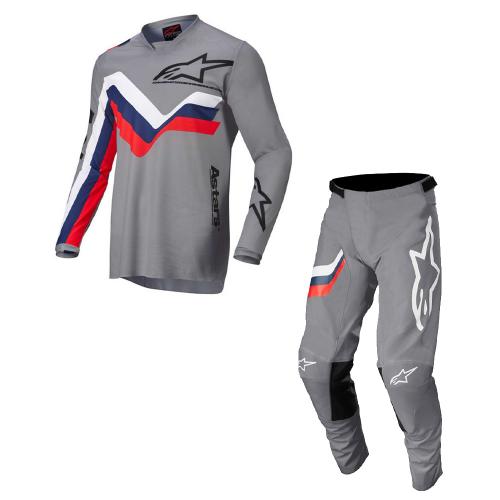 Kit Calça + Camisa Alpinestars Racer Braap Cinza Claro