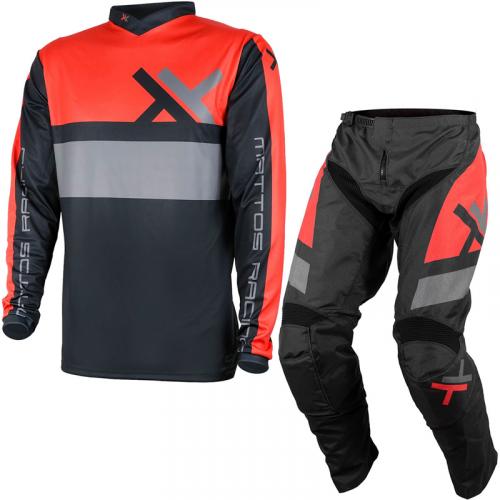 Kit Calça + Camisa Mattos Racing Assimilate Cinza / Vermelho