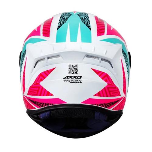 Capacete Axxis Draken Vector Gloss Branco/ Azul/ Pink