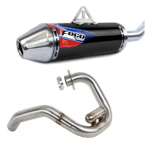Ponteira + Curva Foco XR250 Tornado Medio F1 Preto Alto Brilho