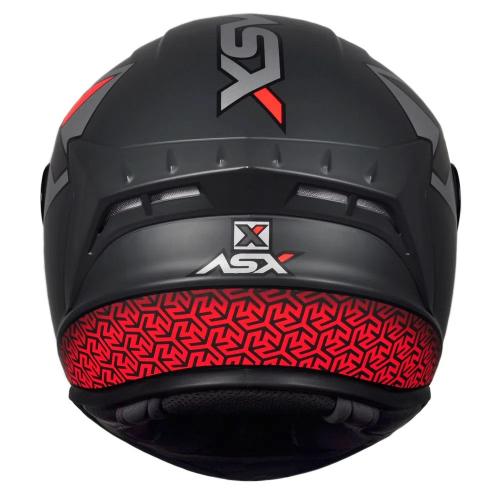 Capacete ASX Draken Concept Fosco Cinza/ Prata/ Vermelho