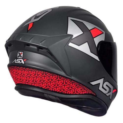 Capacete ASX Draken Concept Fosco Cinza/ Prata/ Vermelho