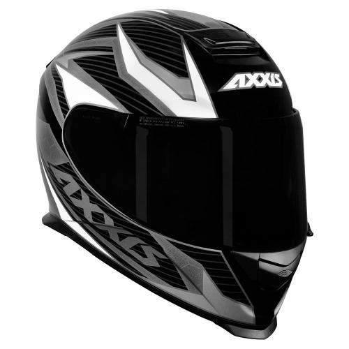 Capacete Axxis Eagle Power Gloss Preto/ Cinza/ Branco