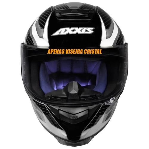 Capacete Axxis Eagle Power Gloss Preto/ Cinza/ Branco