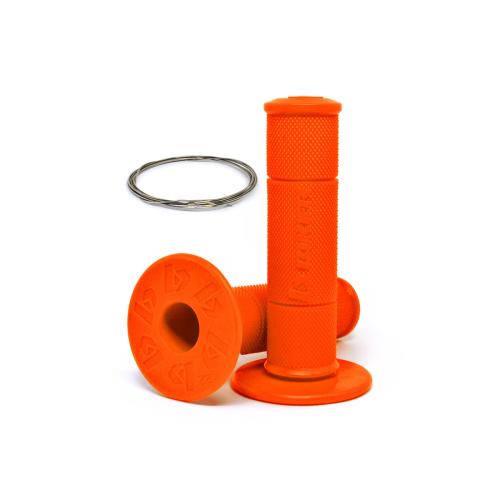 Manopla Biker Diamond Grip Laranja Neon