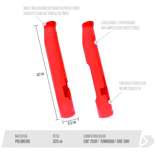 Protetor de Bengala Biker CRF250F/XR250 Vermelho