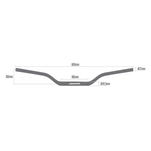 Guidao de Aluminio Anker Medio 28.5 Preto